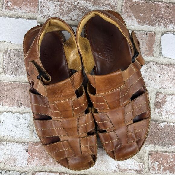 Pikolinos Tarifa Nautica Fishermans Brown Leather Classic Hoop Loop Sandals 44 main image 10